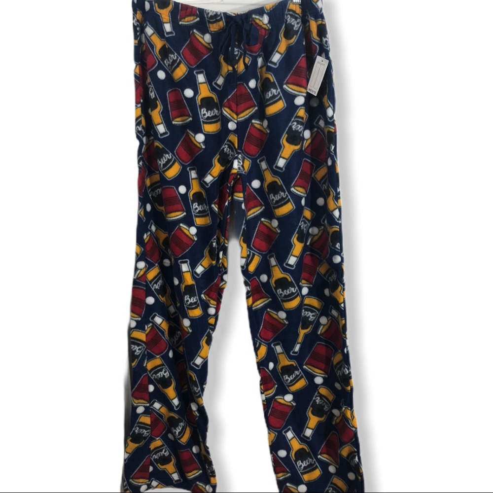 Men’s beer pong soft fuzzy pajama pants